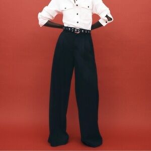 NWT Madewell The Tall Harlow Wide-Leg Pant in Brushed Twill in black sz 4 tall